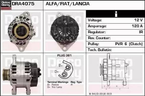 Remy DRA4075 - Generator alexcarstop-ersatzteile.com