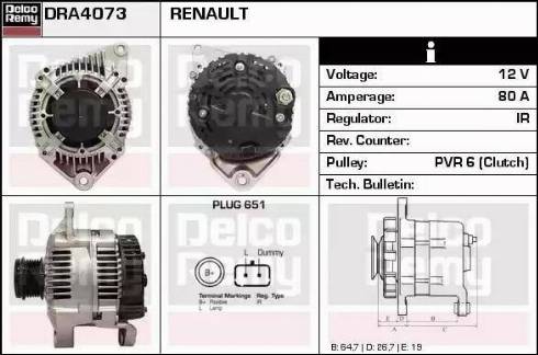 Remy DRA4073 - Generator alexcarstop-ersatzteile.com