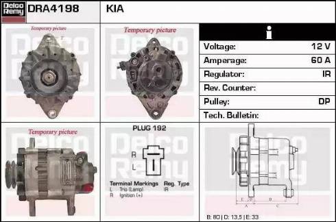 Remy DRA4198 - Generator alexcarstop-ersatzteile.com