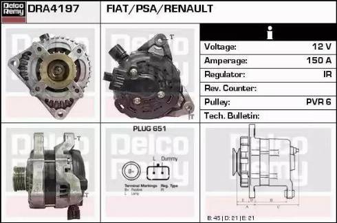 Remy DRA4197 - Generator alexcarstop-ersatzteile.com