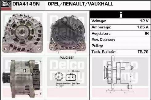 Remy DRA4149N - Generator alexcarstop-ersatzteile.com