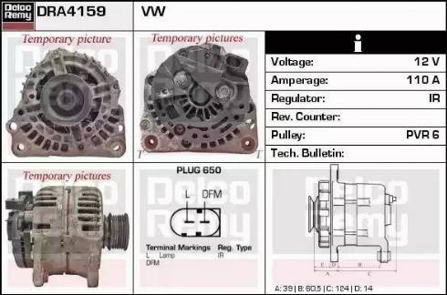 Remy DRA4159 - Generator alexcarstop-ersatzteile.com