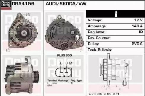 Remy DRA4156 - Generator alexcarstop-ersatzteile.com