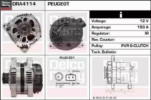 Remy DRA4114 - Generator alexcarstop-ersatzteile.com