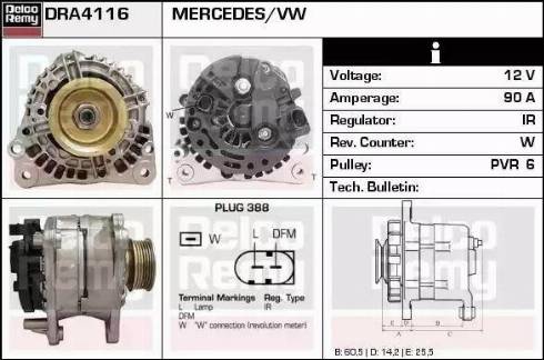 Remy DRA4116 - Generator alexcarstop-ersatzteile.com