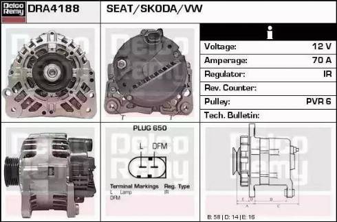 Remy DRA4188 - Generator alexcarstop-ersatzteile.com