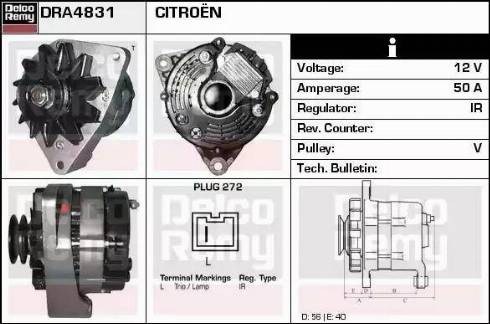 Remy DRA4831 - Generator alexcarstop-ersatzteile.com