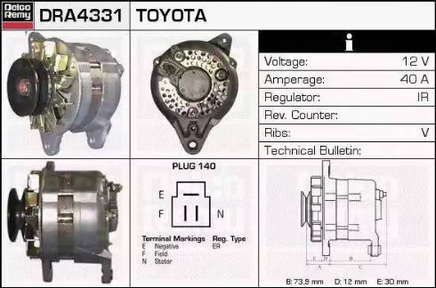 Remy DRA4331 - Generator alexcarstop-ersatzteile.com