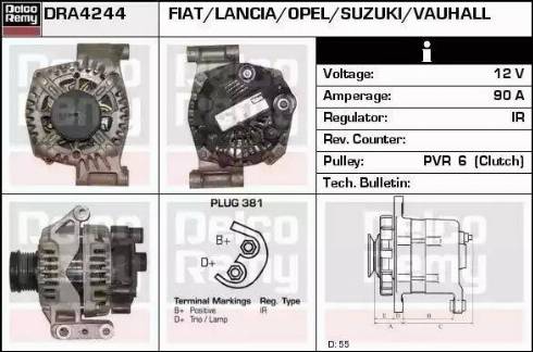 Remy DRA4244 - Generator alexcarstop-ersatzteile.com