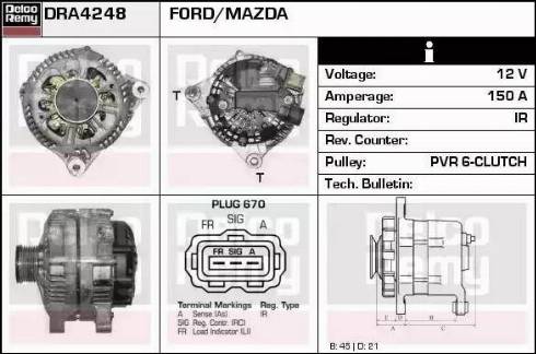 Remy DRA4248 - Generator alexcarstop-ersatzteile.com