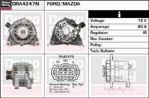 Remy DRA4247N - Generator alexcarstop-ersatzteile.com