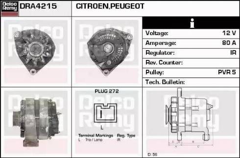 Remy DRA4215 - Generator alexcarstop-ersatzteile.com