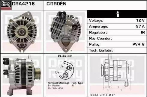 Remy DRA4218 - Generator alexcarstop-ersatzteile.com