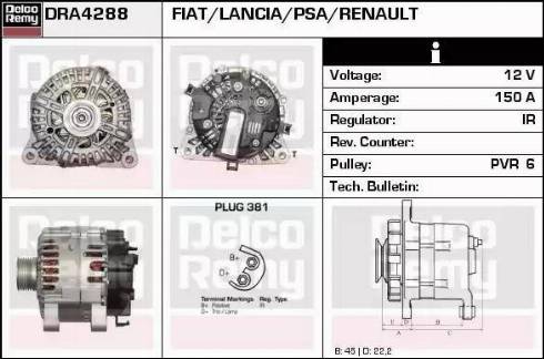 Remy DRA4288 - Generator alexcarstop-ersatzteile.com