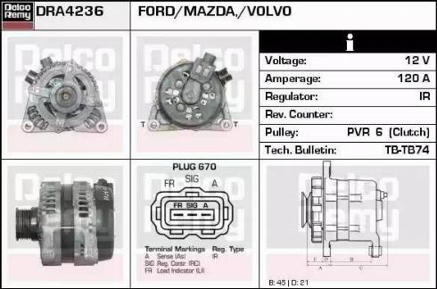 Remy DRA4236 - Generator alexcarstop-ersatzteile.com