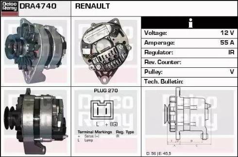 Remy DRA4740 - Generator alexcarstop-ersatzteile.com