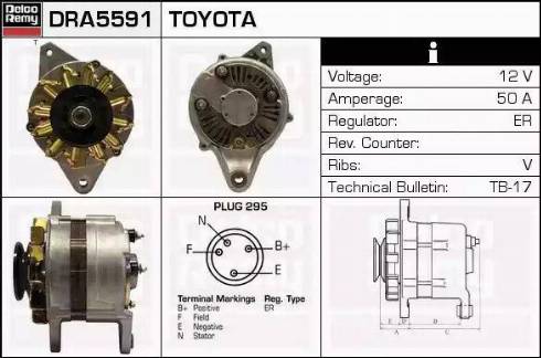 Remy DRA5591 - Generator alexcarstop-ersatzteile.com