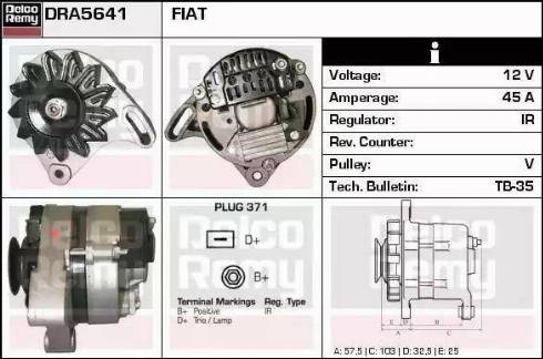 Remy DRA5641 - Generator alexcarstop-ersatzteile.com