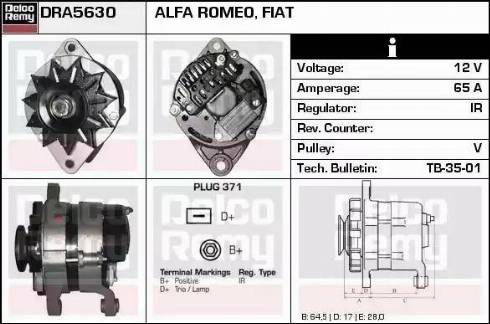 Remy DRA5630 - Generator alexcarstop-ersatzteile.com