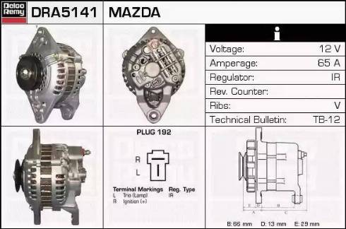 Remy DRA5141 - Generator alexcarstop-ersatzteile.com