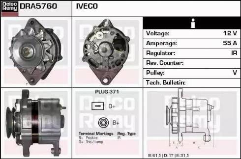 Remy DRA5760 - Generator alexcarstop-ersatzteile.com