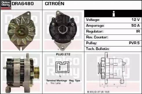 Remy DRA6480 - Generator alexcarstop-ersatzteile.com