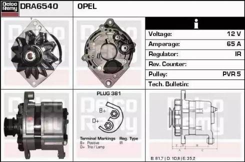 Remy DRA6540 - Generator alexcarstop-ersatzteile.com