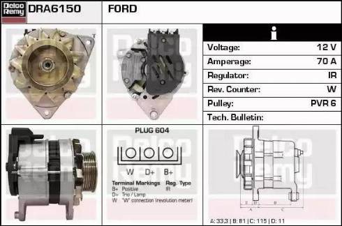 Remy DRA6150 - Generator alexcarstop-ersatzteile.com