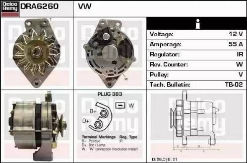 Remy DRA6260 - Generator alexcarstop-ersatzteile.com