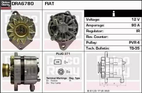 Remy DRA6780 - Generator alexcarstop-ersatzteile.com