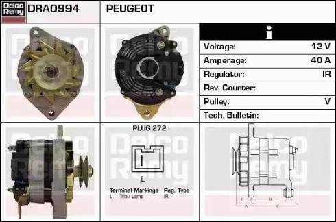 Remy DRA0994 - Generator alexcarstop-ersatzteile.com