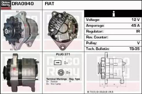 Remy DRA0940 - Generator alexcarstop-ersatzteile.com