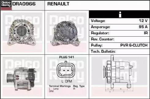 Remy DRA0966 - Generator alexcarstop-ersatzteile.com