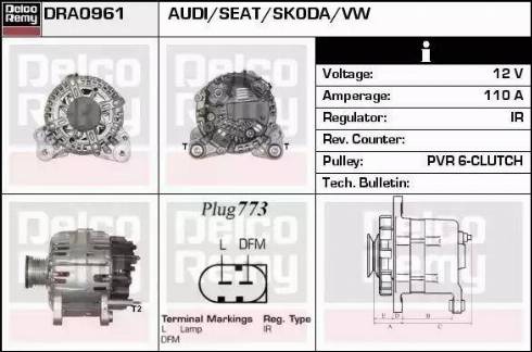 Remy DRA0961 - Generator alexcarstop-ersatzteile.com