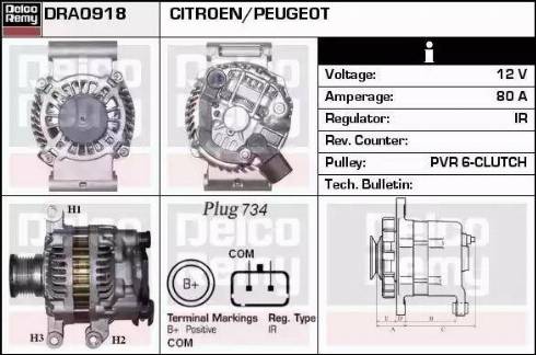 Remy DRA0918 - Generator alexcarstop-ersatzteile.com