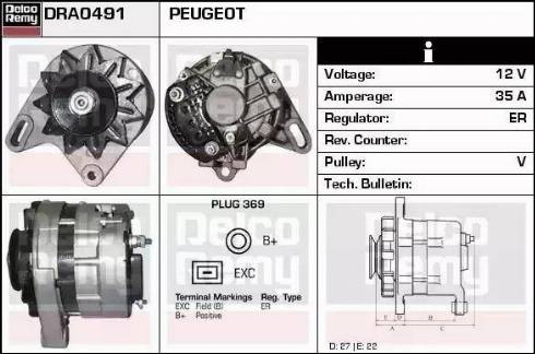 Remy DRA0491 - Generator alexcarstop-ersatzteile.com