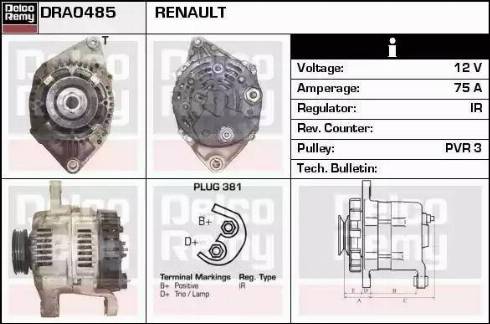 Remy DRA0485 - Generator alexcarstop-ersatzteile.com