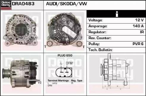 Remy DRA0483 - Generator alexcarstop-ersatzteile.com