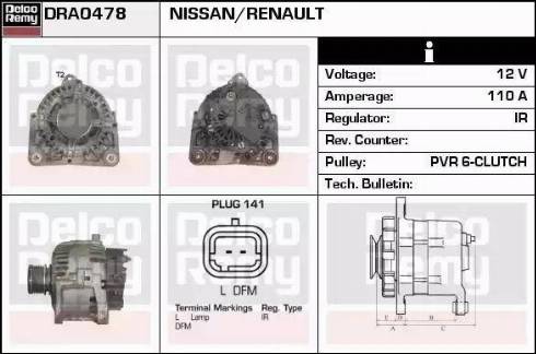 Remy DRA0478 - Generator alexcarstop-ersatzteile.com