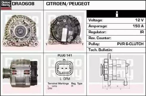 Remy DRA0608 - Generator alexcarstop-ersatzteile.com