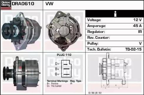 Remy DRA0610 - Generator alexcarstop-ersatzteile.com