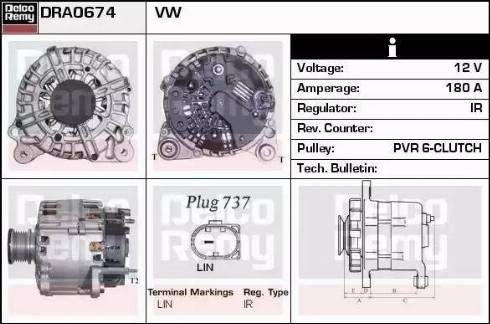 Remy DRA0674 - Generator alexcarstop-ersatzteile.com