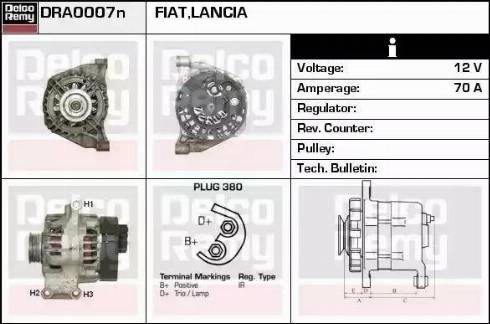 Remy DRA0007N - Generator alexcarstop-ersatzteile.com