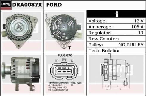 Remy DRA0087X - Generator alexcarstop-ersatzteile.com