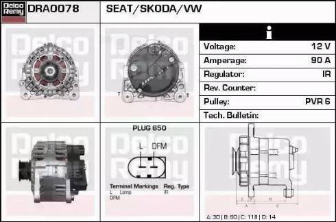 Remy DRA0078 - Generator alexcarstop-ersatzteile.com