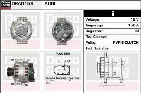 Remy DRA0159 - Generator alexcarstop-ersatzteile.com