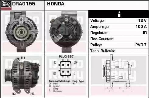 Remy DRA0155 - Generator alexcarstop-ersatzteile.com