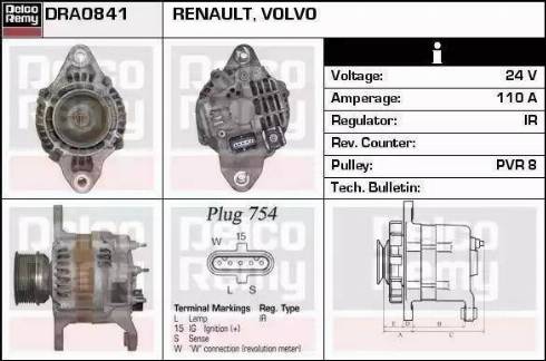 Remy DRA0363 - Generator alexcarstop-ersatzteile.com