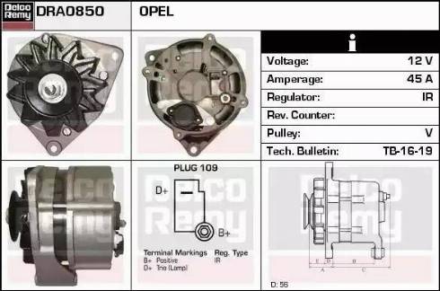 Remy DRA0850 - Generator alexcarstop-ersatzteile.com