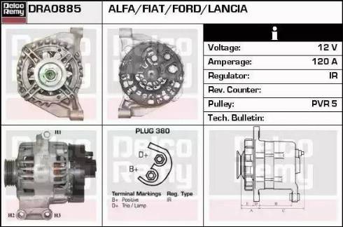 Remy DRA0885 - Generator alexcarstop-ersatzteile.com